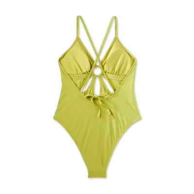 Women's Ring Front Cut Out One Piece Swimsuit - Wild Fable™ Green 5 Women's Ring Front Cut Out One Piece Swimsuit - Wild Fable™ Green - Image 5