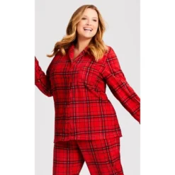 Women's Plus Size Fleece Check Sleep Top - Red | AVENUE 11 Women's Plus Size Fleece Check Sleep Top - Red | AVENUE -Women Clothing Sale GUEST 00e45688 0ef9 4aba b30f acdb25d15714