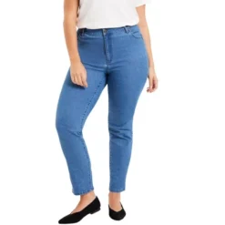 June + Vie By Roaman's Women’s Plus Size Curvie Fit Straight-Leg Jeans -Women Clothing Sale GUEST 03afff8a f30b 4cca 92bf d843346a0ff8