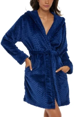 Women's Warm Soft Plush Fleece Bathrobe With Hood, Knee Length Hooded Robe, Chevrons -Women Clothing Sale GUEST 0423610f 73b6 420c a239 3cd81ff0de7e