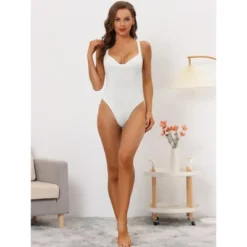 Allegra K Women's Deep V Neck Tummy Control Full Leotard Jumpsuits -Women Clothing Sale GUEST 0511ab2e 71ad 45f5 8cd2 2072ac771596