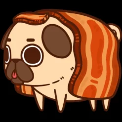 Junior's Design By Humans Puglie Bacon Strip By Puglie T-Shirt