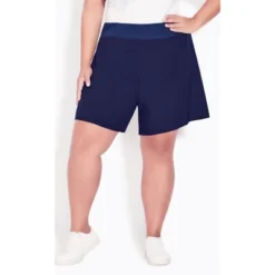 Women's Plus Size Active Short - Navy | AVENUE LEISURE -Women Clothing Sale GUEST 07912f80 79a6 48a0 bd95 e20b7983835f