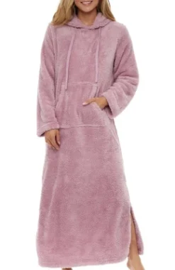 Women's Soft Plush Sweatshirt Robe, Long Hooded Fleece Loungewear -Women Clothing Sale GUEST 09235b22 6b80 4166 888d b86264fc108c