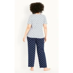 Women's Plus Size Snowflake Sleep Set - Ink | EVANS