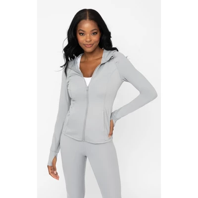 Yogalicious - Women's Slim Fit Hooded Track Jacket 14 Yogalicious - Women's Slim Fit Hooded Track Jacket - Image 14