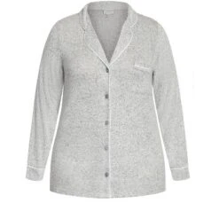 Women's Plus Size Hacci Button Top - Gray | AVENUE -Women Clothing Sale GUEST 0c5f09cf 0cb7 4552 b18f f3a1a1156be4