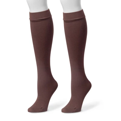 MUK LUKS Women's 2 Pack Fleece Lined Knee High Socks 1 MUK LUKS Women's 2 Pack Fleece Lined Knee High Socks
