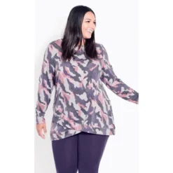 Women's Plus Size Curve Cross Hem Print Tunic - Abstract Camo | AVE LEISURE -Women Clothing Sale GUEST 0fa0e0c2 b251 415b ab5f 972750736b44