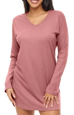 Women's Soft Ribbed Waffle Rib Knit Night Shirt, Oversized Sweater Top Sleep Shirt, Pajamas 18 Women's Soft Ribbed Waffle Rib Knit Night Shirt, Oversized Sweater Top Sleep Shirt, Pajamas -Women Clothing Sale GUEST 10dcf283 1f3f 4abd 90c4 0d4f132049ae