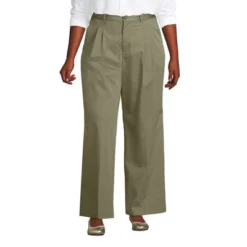 Lands' End Women's High Rise Crisp Poplin Chino Wide Leg Pants -Women Clothing Sale GUEST 11159893 3202 488d b707 097f83634789