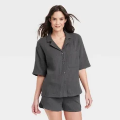 Women's 100% Cotton Gauze Short Sleeve Notch Collar Top - Stars Above™ -Women Clothing Sale GUEST 12e60390 1835 4066 8de4 eea5f84a75a0