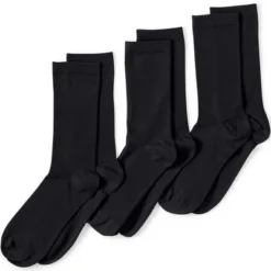 Lands' End Women's 3-Pack Seamless Toe Solid Crew Socks