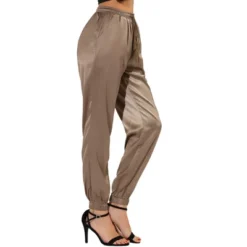 Allegra K Women's Drawstring Elastic Waist Athleisure Pants Ankle Length Satin Joggers With Pocket -Women Clothing Sale GUEST 136c1469 6929 4aba 91aa b984d42c323e