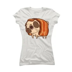 Junior's Design By Humans Puglie Bacon Strip By Puglie T-Shirt -Women Clothing Sale GUEST 144d9a28 6868 4e7d a0fe e75eca1bdcc2