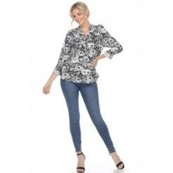 Women's Pleated Casual Floral Blouse - White Mark -Women Clothing Sale GUEST 145e4a3b 85c3 45ec b89f 13d0a8a0fc49