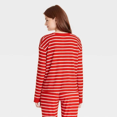 Women's Striped Matching Family Thermal Pajama Top - Wondershop™ Red 1 Women's Striped Matching Family Thermal Pajama Top - Wondershop™ Red