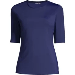 Lands' End Women's Crew Neck Elbow Sleeve Rash Guard UPF 50 Sun Protection Modest Swim Tee -Women Clothing Sale GUEST 15cd9c97 b1fc 4c0b af84 4eb25fbe1924