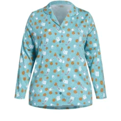 Women's Plus Size Button Through Sleep Top - Teal | AVENUE -Women Clothing Sale GUEST 165f1124 4250 479b ac86 dd4c5a88b9ea