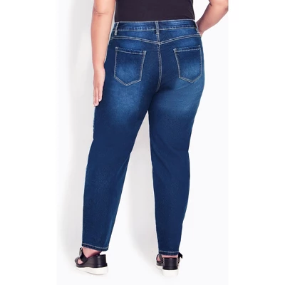 Women's Plus Size Butter Denim Straight Leg Jean Mid Wash - Average | AVENUE 1 Women's Plus Size Butter Denim Straight Leg Jean Mid Wash - Average | AVENUE