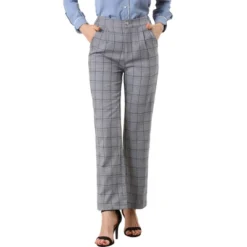 Allegra K Women's Plaid Elastic Waist Casual Work Office Long Trousers -Women Clothing Sale GUEST 1907c84f 957e 40b5 85ad eff71b9922ad