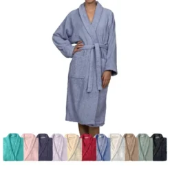 100% Cotton Ultra-Soft Terry Adult Unisex Lightweight Luxury Bathrobe By Blue Nile Mills -Women Clothing Sale GUEST 196aa1bf 6fbb 47d1 bd1c 8be8c3b6b880