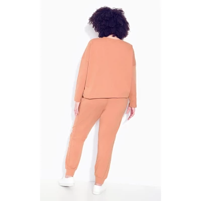 Women's Plus Size Only Lounge Plain Pant - Terracotta | ZIM & ZOE 1 Women's Plus Size Only Lounge Plain Pant - Terracotta | ZIM & ZOE