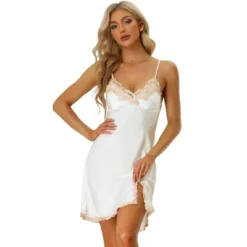 Allegra K Women's Satin V-Neck Lace Cami Mini Pajama Dress -Women Clothing Sale GUEST 1d2b4afe a2ae 4c37 85e9 67b1f22278fc