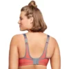 Glamorise Womens No-Bounce Camisole Elite Sports Wirefree Bra 1067 Gray/Coral