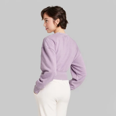 Women's Cropped Crewneck Pullover Sweatshirt - Wild Fable™ 2 Women's Cropped Crewneck Pullover Sweatshirt - Wild Fable™ - Image 2