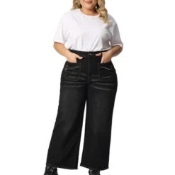 Agnes Orinda Women's Plus Size Wide Leg Stretch Washed Palazzo Denim Jeans -Women Clothing Sale GUEST 1ef2c0b0 26d0 4d99 a8d4 8871d5329e02