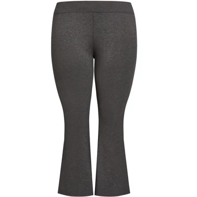 Women's Plus Size Pima Bootleg Legging Charcoal - Average | AVENUE LEISURE 2 Women's Plus Size Pima Bootleg Legging Charcoal - Average | AVENUE LEISURE - Image 2