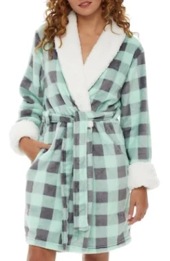 Women's Classic Plush Robe, Short Fleece Bathrobe Prints 26 Women's Classic Plush Robe, Short Fleece Bathrobe Prints -Women Clothing Sale GUEST 21a31e50 f600 4fdc 94b4 ddb4237f03bb