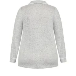 Women's Plus Size Hacci Button Top - Gray | AVENUE -Women Clothing Sale GUEST 2297946e 6bf2 4400 be5e 9fbef4f86fc0