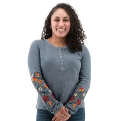 Aventura Clothing Women's Juliana Long Sleeve Round Neck Henley Shirt -Women Clothing Sale GUEST 2310d8aa 7ed3 4cf0 8085 431c651e25e2