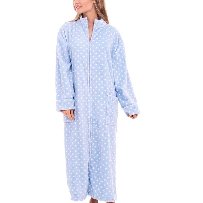 Women's Zip Up Fleece Robe, Soft Warm Plush Oversized Zipper Bathrobe 10 Women's Zip Up Fleece Robe, Soft Warm Plush Oversized Zipper Bathrobe - Image 10