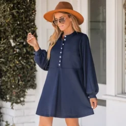 Women's Navy Blue Half-Placket Mini Dress - Cupshe 12 Women's Navy Blue Half-Placket Mini Dress - Cupshe -Women Clothing Sale GUEST 24360a01 789c 4441 a1dc 07693fe342eb