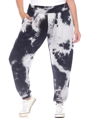 Women's Plus Size Tie Dye Harem Pants - White Mark 1 Women's Plus Size Tie Dye Harem Pants - White Mark