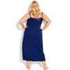 Women's Plus Size Lace Trim Plain Sleep Maxi Dress - Marine | AVENUE