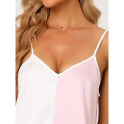 Cheibear Womens Satin Lounge Color Block Cami Tops With Pants Sleepwear Pajamas Sets -Women Clothing Sale GUEST 29d3fb3c 81a0 487b 936b 1b30fbfcf5f1