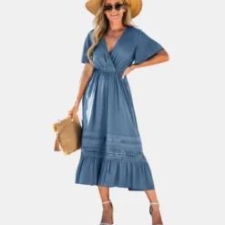 Women's Ruffled Lace-Trim Midi Dress - Cupshe -Women Clothing Sale GUEST 2ab232b2 8ba8 4e1b be98 141cbaa20ec6