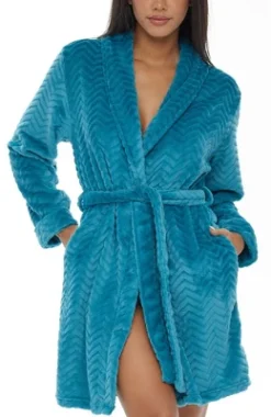 Women's Warm Soft Plush Fleece Bathrobe, Knee Length Robe, Chevrons -Women Clothing Sale GUEST 2aece7b7 69f9 4372 ac6e a58f1eb9aadd