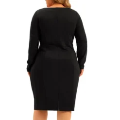 Agnes Orinda Women's Plus Size Office Work Long Sleeves Sheath Dress -Women Clothing Sale GUEST 2b4ef958 d814 42e7 bb80 dadf318fb8d3