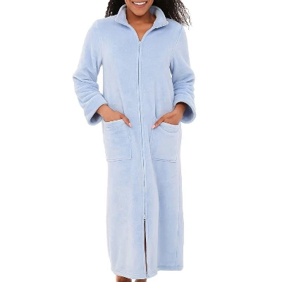 Women's Zip Up Fleece Robe, Soft Warm Plush Oversized Zipper Bathrobe 7 Women's Zip Up Fleece Robe, Soft Warm Plush Oversized Zipper Bathrobe - Image 7