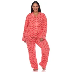 Plus Size Long Sleeve Heart Print Pajama Set - White Mark -Women Clothing Sale GUEST 2edad7cc e15b 449b 9109 3c7740797c8f