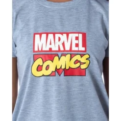 Marvel Women's Character Comic Book Print 2 Piece Jogger Pajama Set Grey