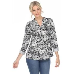 Women's Pleated Casual Floral Blouse - White Mark -Women Clothing Sale GUEST 32ea5c0d 5fdf 4200 8460 e34e5dc465a4