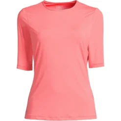 Lands' End Women's Crew Neck Elbow Sleeve Rash Guard UPF 50 Sun Protection Modest Swim Tee -Women Clothing Sale GUEST 344f2bd1 e4ca 4b1e ae11 99dd675b3325