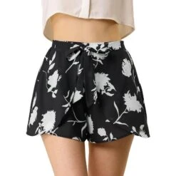 Allegra K Women's Summer Beach Casual Elastic Waist Floral Shorts -Women Clothing Sale GUEST 39b7a0dc 9e3a 4844 ae9e 0e5d7351f375