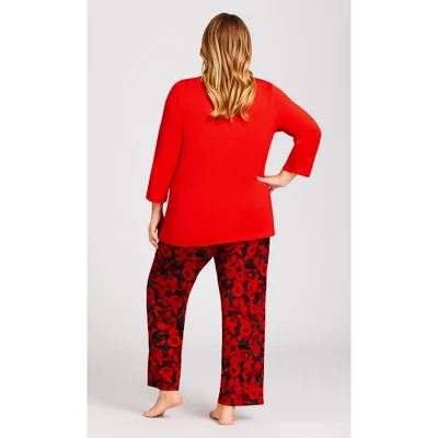 Women's Plus Size Slogan Sleep Top - Red | AVENUE 3 Women's Plus Size Slogan Sleep Top - Red | AVENUE - Image 3
